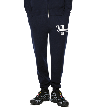Knitted Pants Cuffed Navy/ White