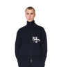 Knitted Zip Up Dark Navy/ White