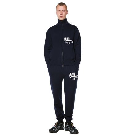 Knitted Pants Cuffed Navy/ White