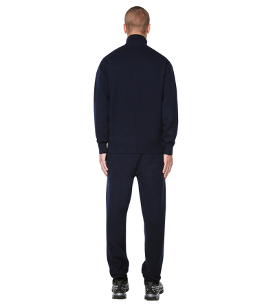Knitted Zip Up Dark Navy/ White