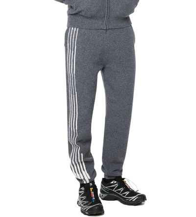 Special Knitted Pants Cuffed Grey/ White