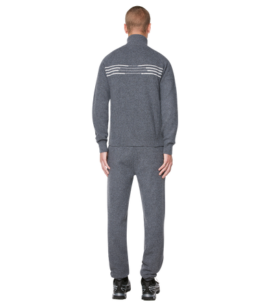 Special Knitted Zip Up Dark Grey/ White