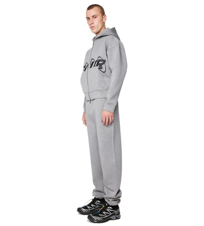 Circles Scuba Zip Up Hoodie Grijs Melange