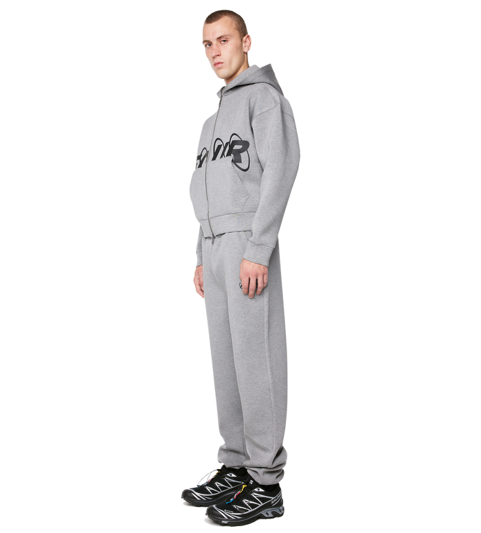 Circles Scuba Zip Up Hoodie Grijs Melange