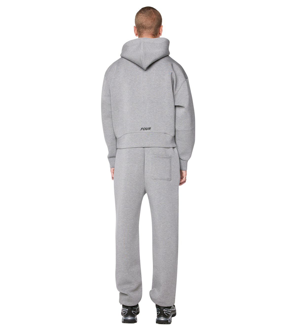 Circles Scuba Zip Up Hoodie Grijs Melange