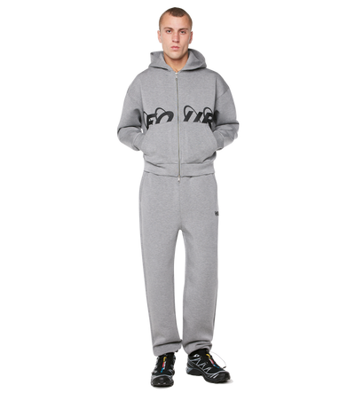 Circles Scuba Zip Up Hoodie Grijs Melange