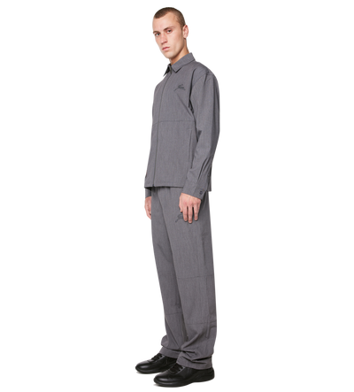 Script Shirt Jacket Dark Grey