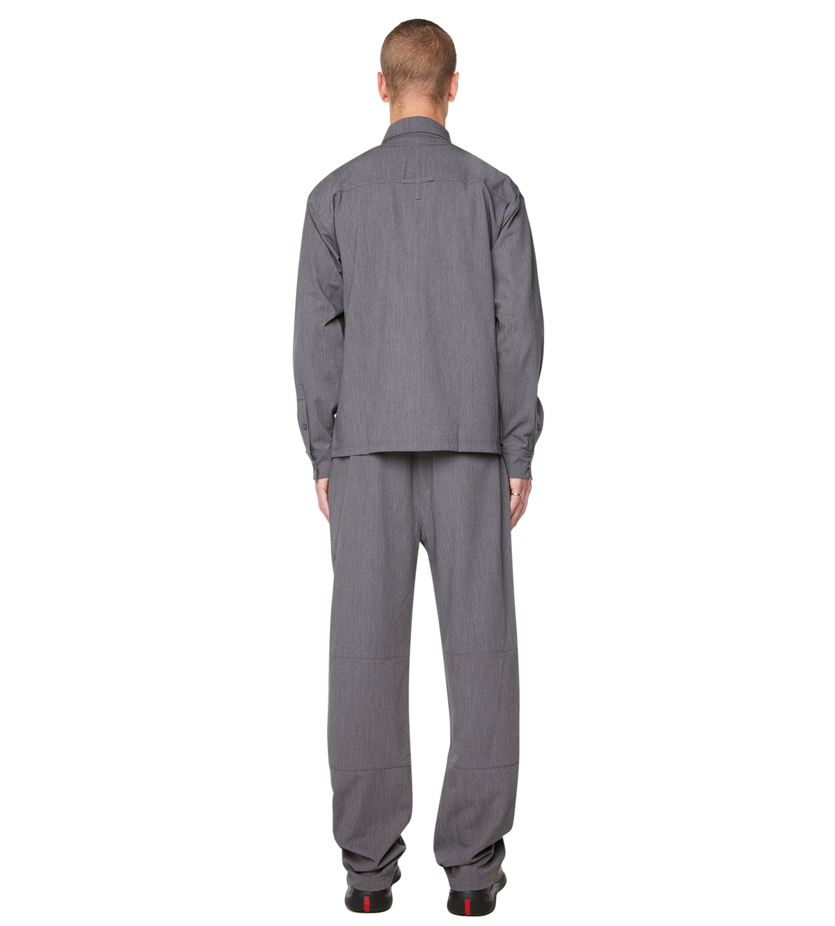 Script Shirt Jacket Dark Grey