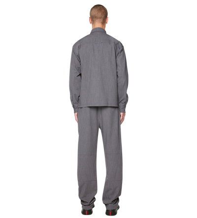 Script Shirt Jacket Dark Grey