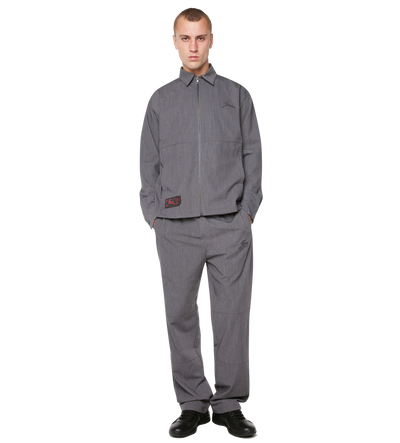 Script Shirt Jacket Dark Grey