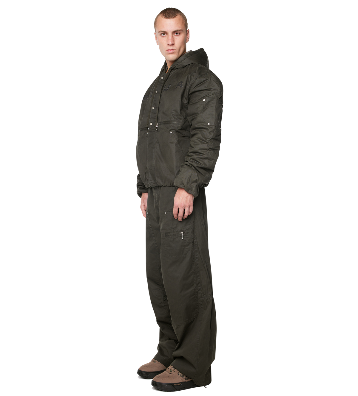 Logo Double Layered Jacket Green