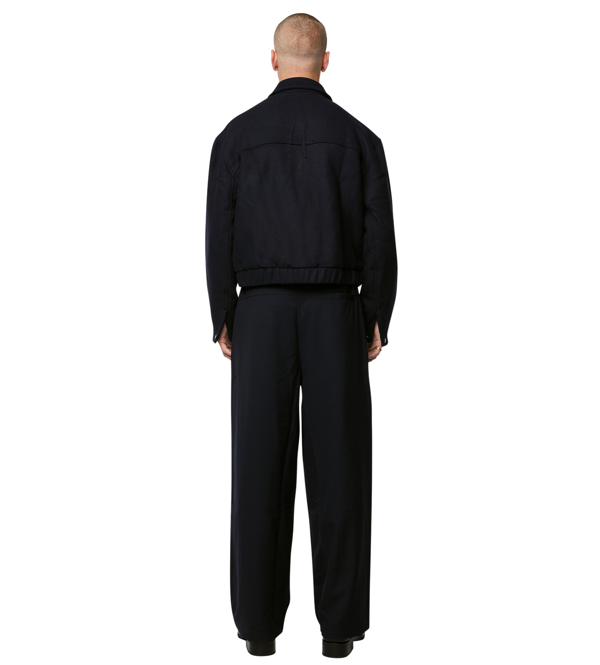 Script Logo Wool Jacket Navy