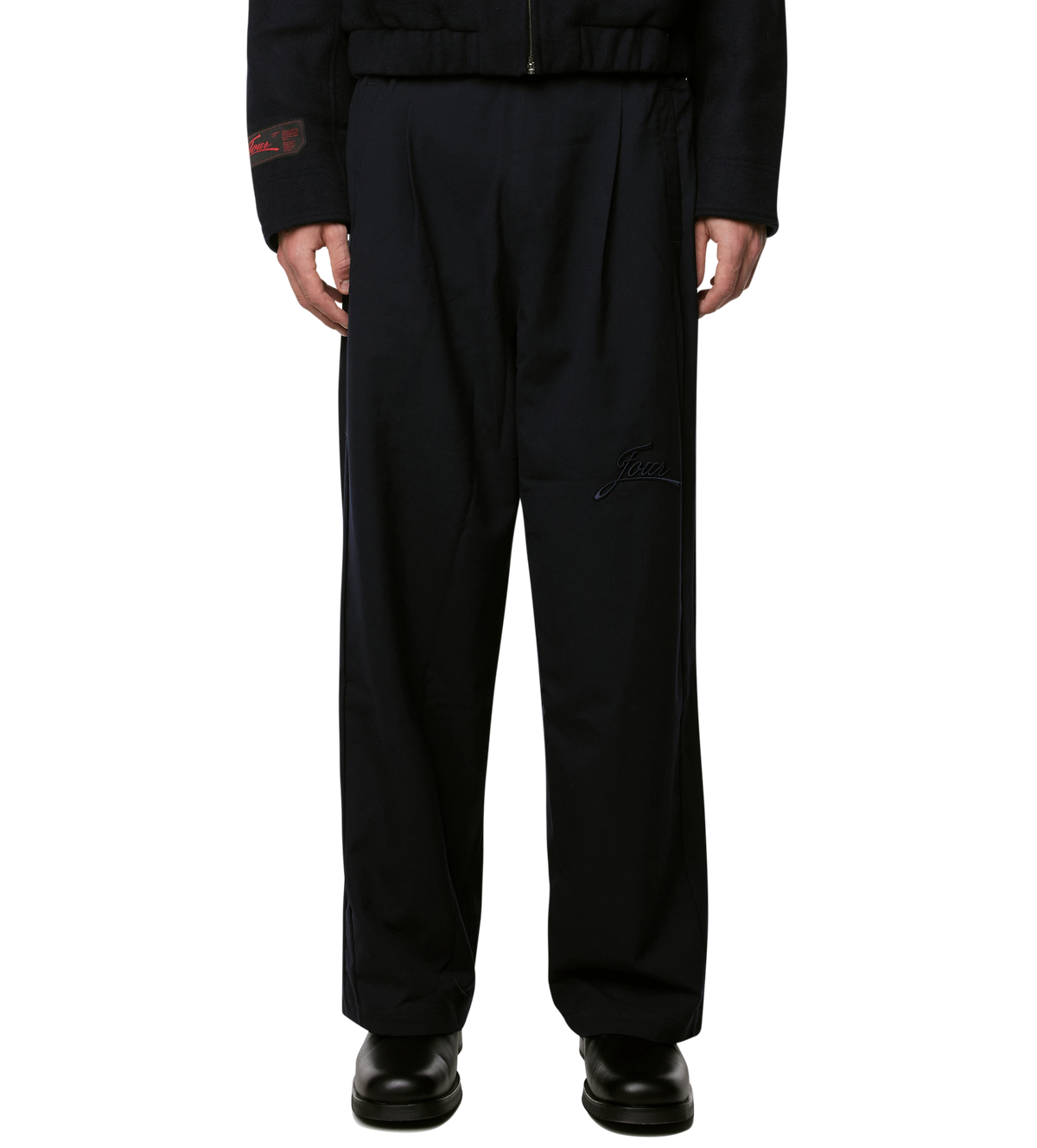 Script Logo Wool Pants Navy