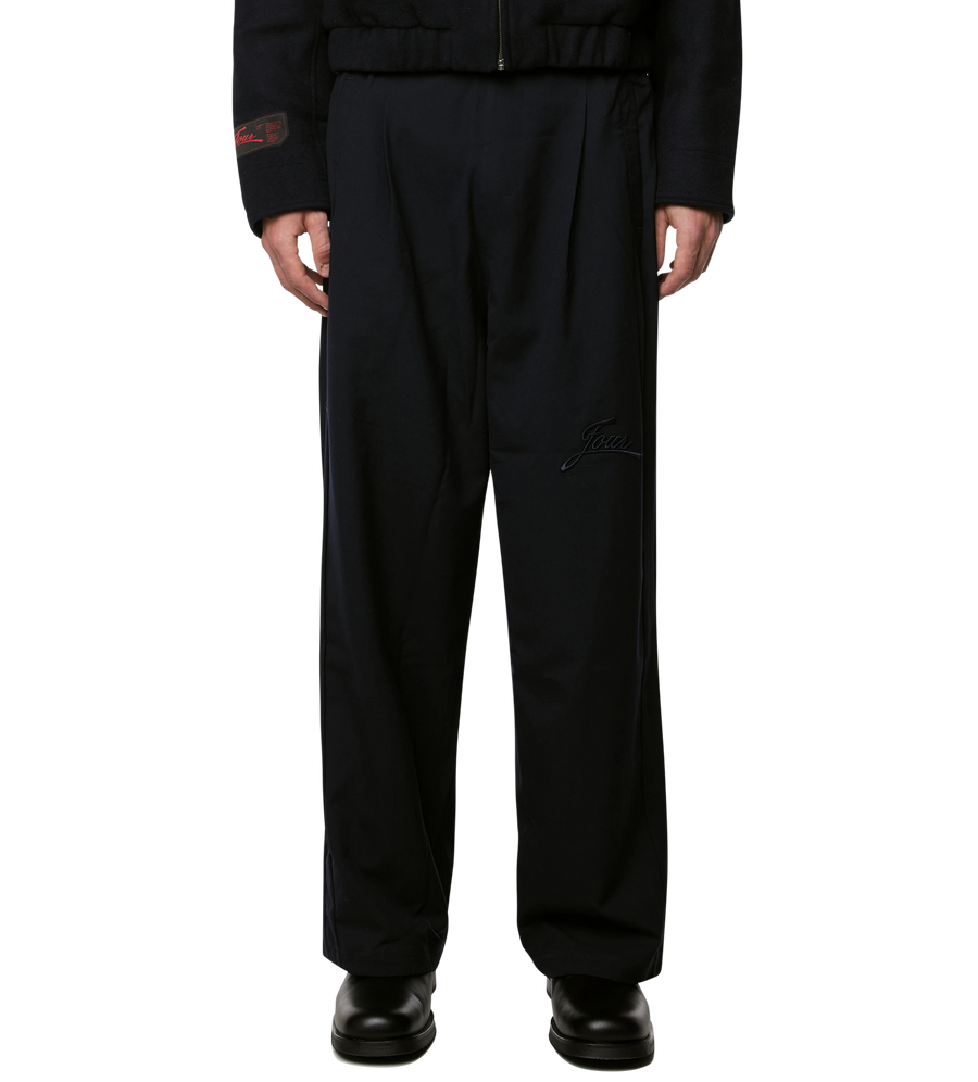 Script Logo Wool Pants Navy