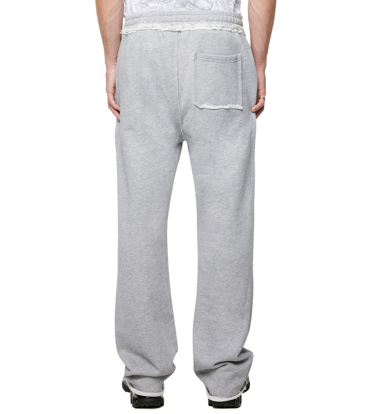 Logo Raw Edge Oversized Sweatpants Grijs Melange