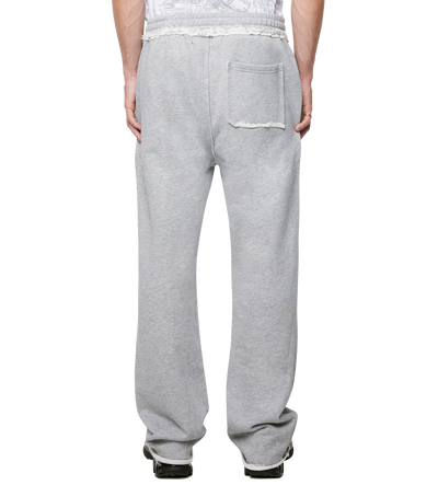 Logo Raw Edge Oversized Sweatpants Grijs Melange