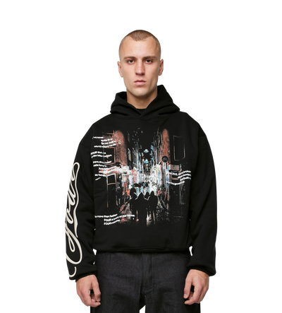 Amsterdam Souvenir Double Layered Hoodie Black