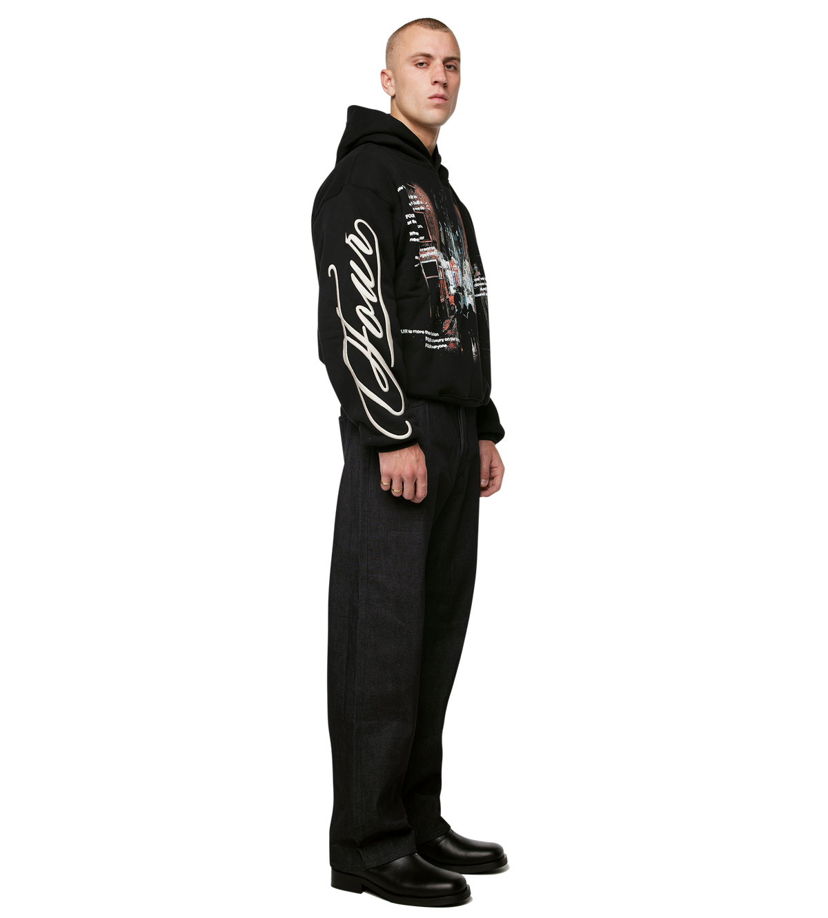 Amsterdam Souvenir Double Layered Hoodie Black