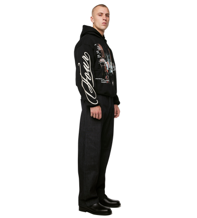 Amsterdam Souvenir Double Layered Hoodie Black