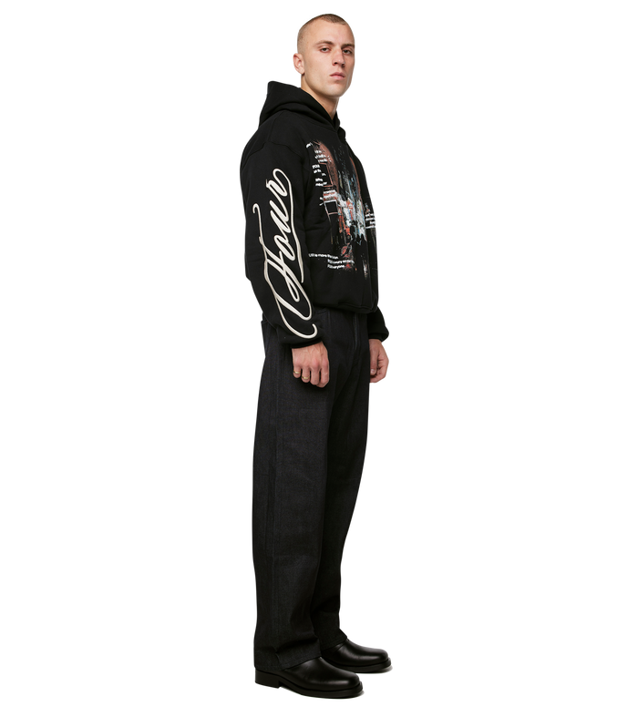 Amsterdam Souvenir Double Layered Hoodie Black