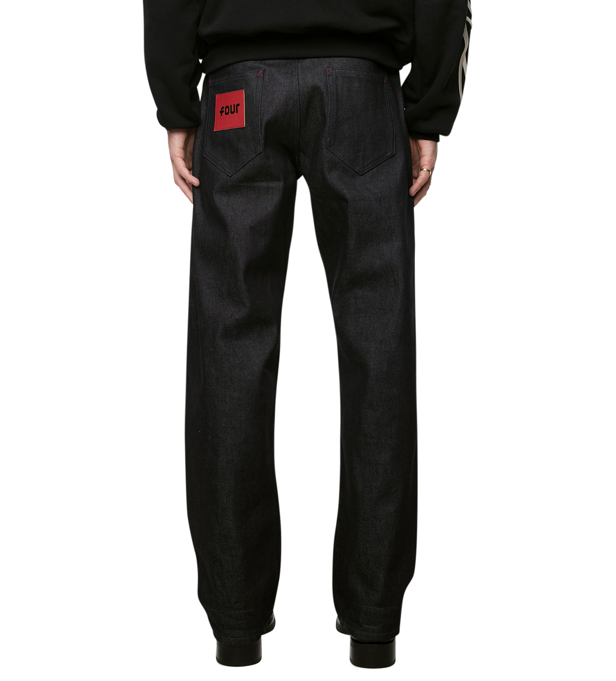 Logo Regular Raw Denim Jeans