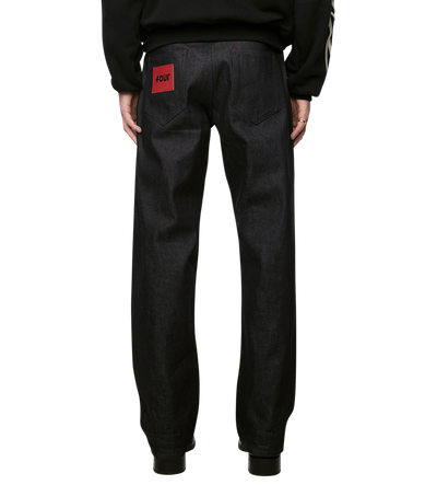 Logo Regular Raw Denim Jeans