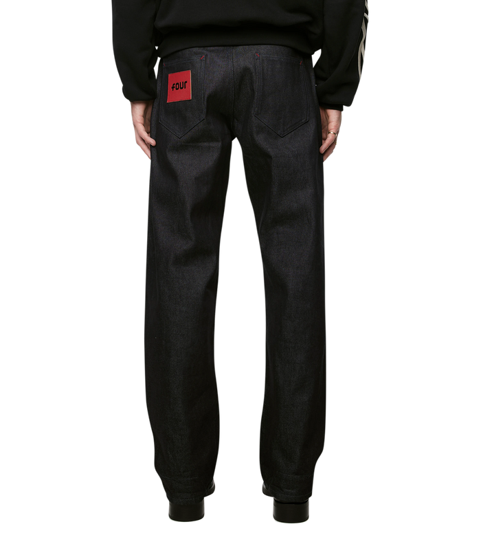 Logo Regular Raw Denim Jeans