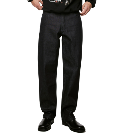 Logo Regular Raw Denim Jeans