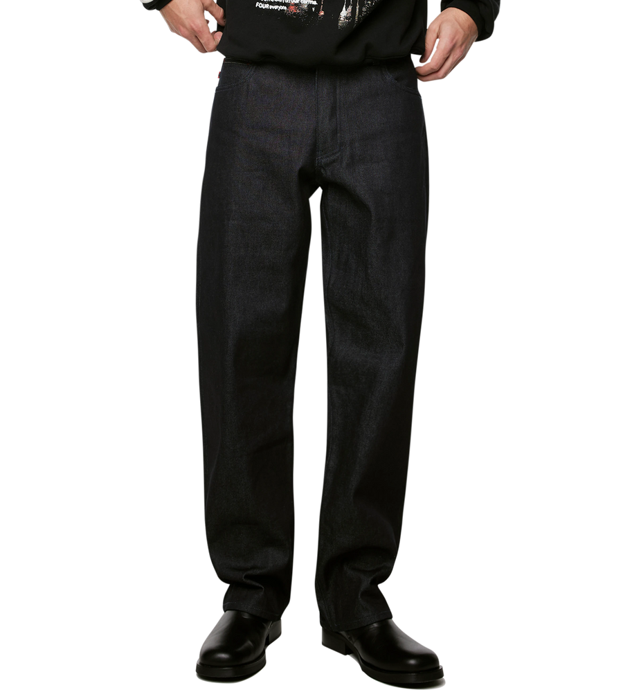 Logo Regular Raw Denim Jeans