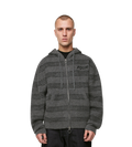 Logo Brushed Knitted Zip Hoodie Black