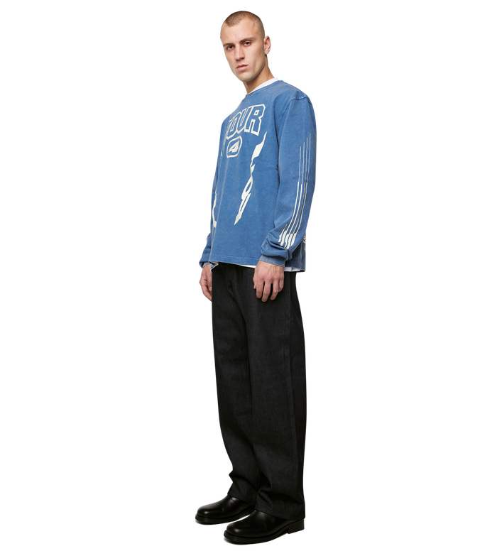 Arrow Logo Boxy Longsleeve Washed Blue