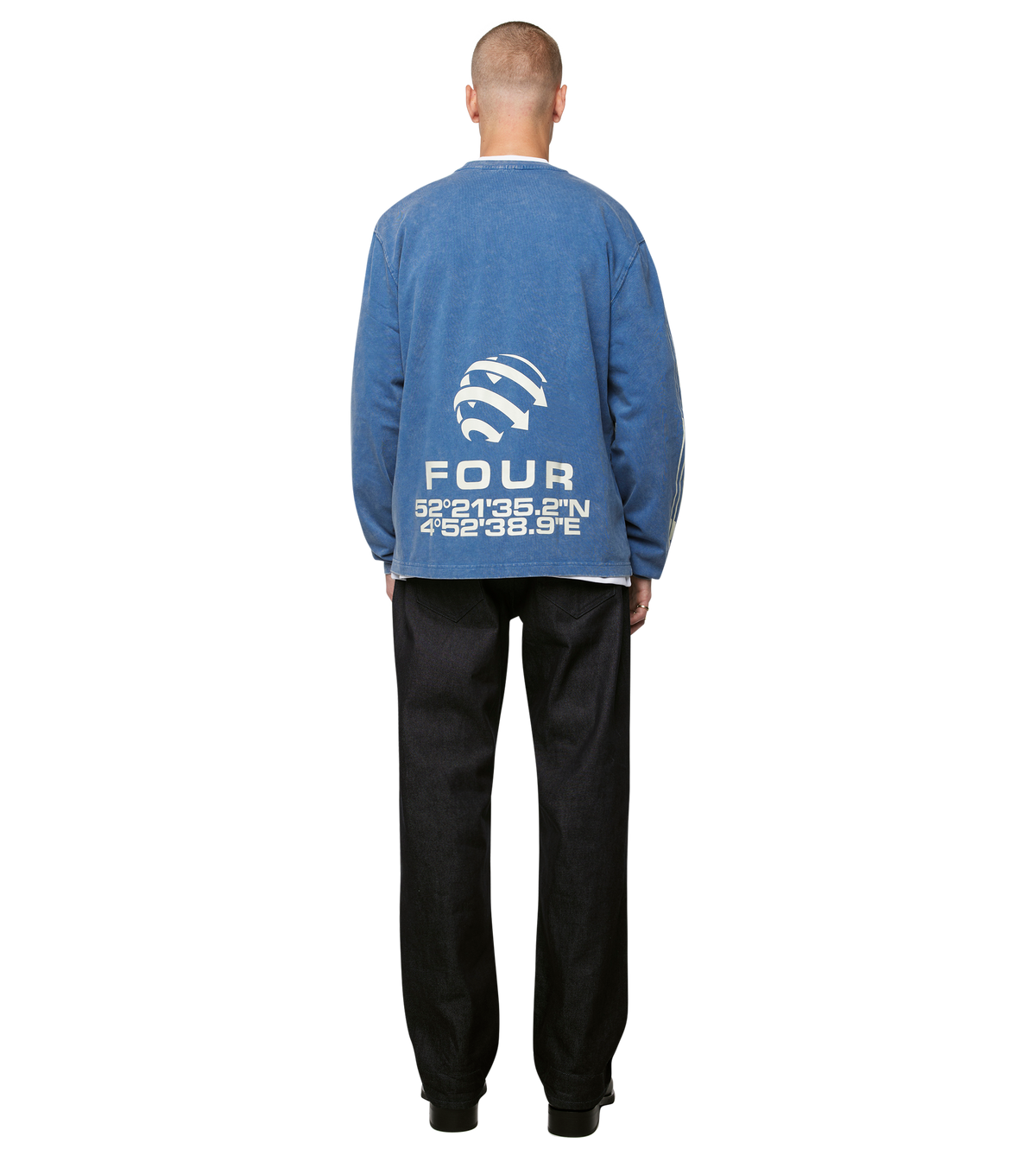 Arrow Logo Boxy Longsleeve Washed Blue
