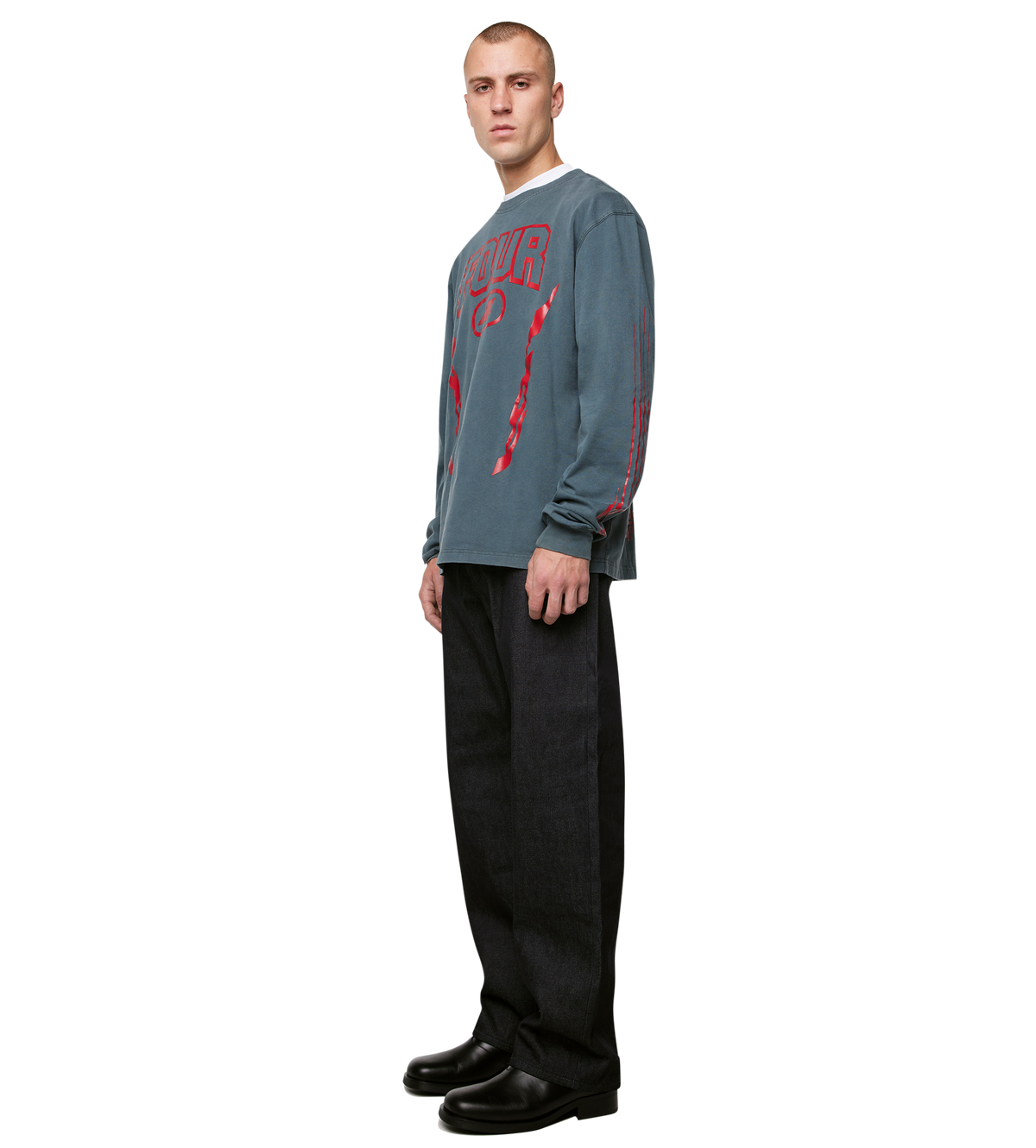 Arrow Logo Boxy Longsleeve Washed Black