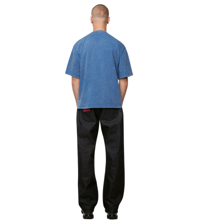 Destroyed Logo Boxy T-Shirt Washed Blauw