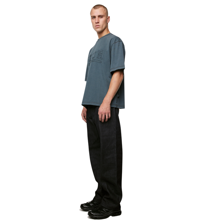 Destroyed Logo Boxy T-Shirt Washed Grey