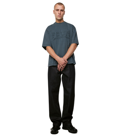Destroyed Logo Boxy T-Shirt Washed Grijs