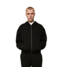 Script Bonded Woven Zip up Hoodie Zwart