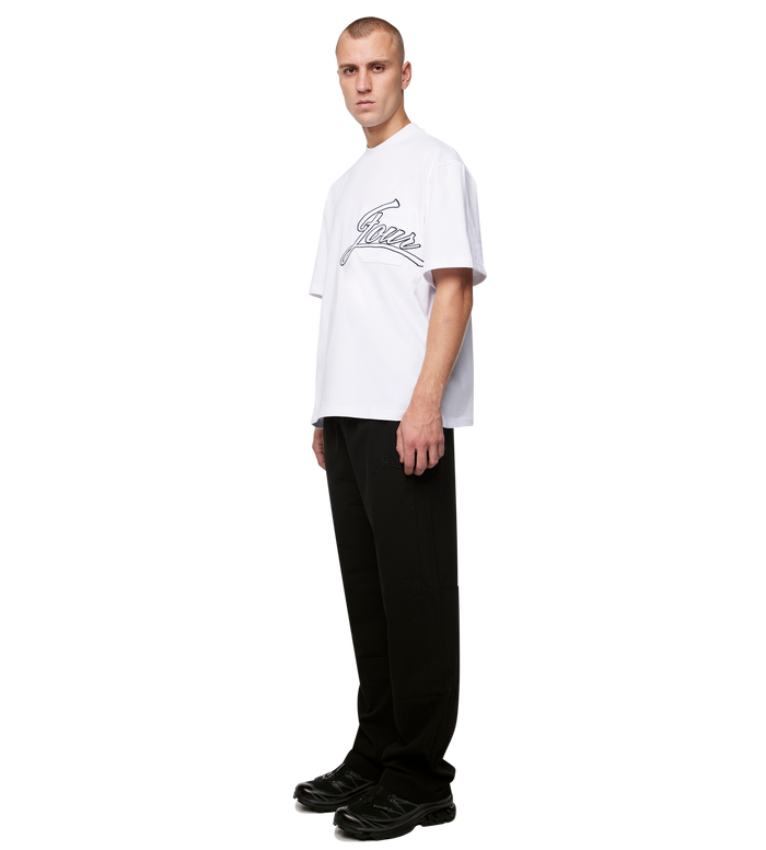 Script Boxy Pocket T-Shirt White