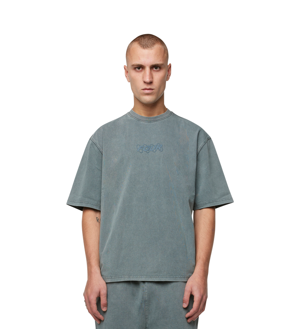 Circles Boxy T-Shirt Washed Groen