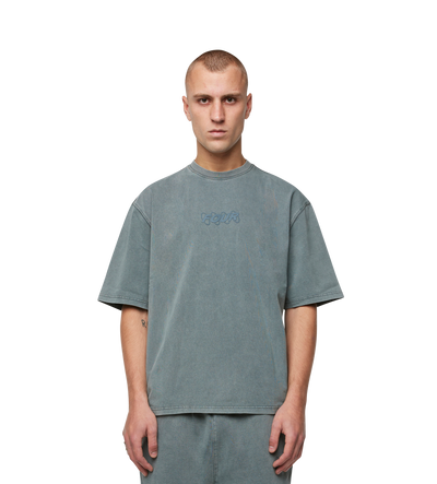 Circles Boxy T-Shirt Washed Groen