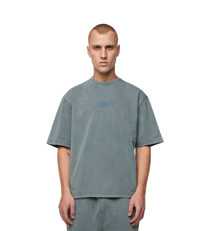 Circles Boxy T-Shirt Washed Green