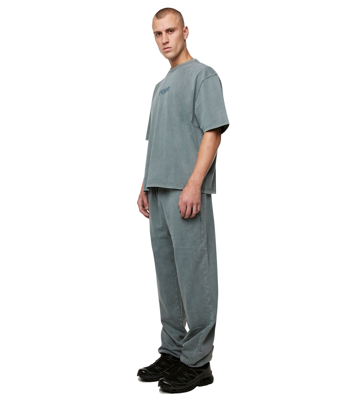 Circles Boxy T-Shirt Washed Groen