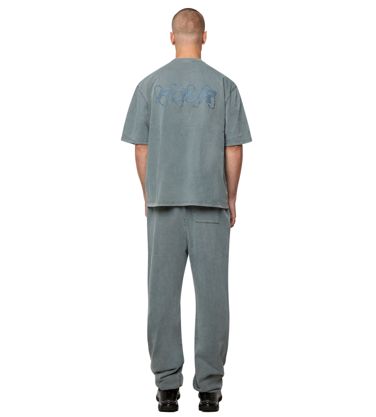 Circles Boxy T-Shirt Washed Groen