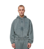 Circles Boxy Zip Up Hoodie Washed Groen
