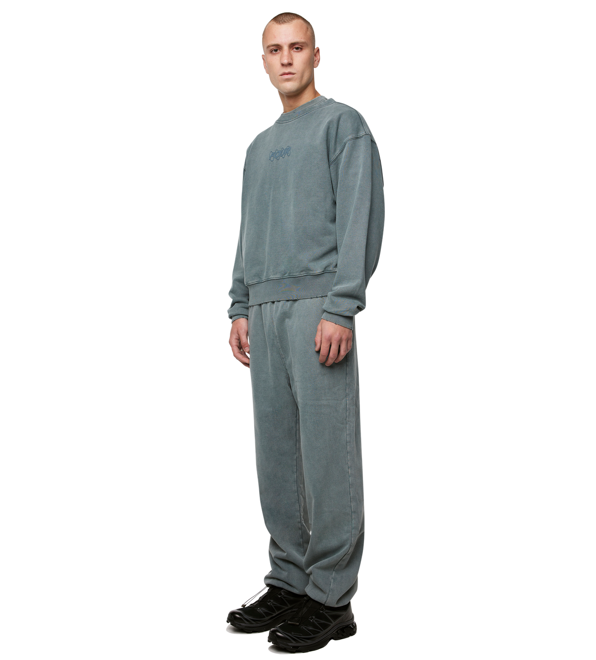 Circles Crewneck Washed Groen