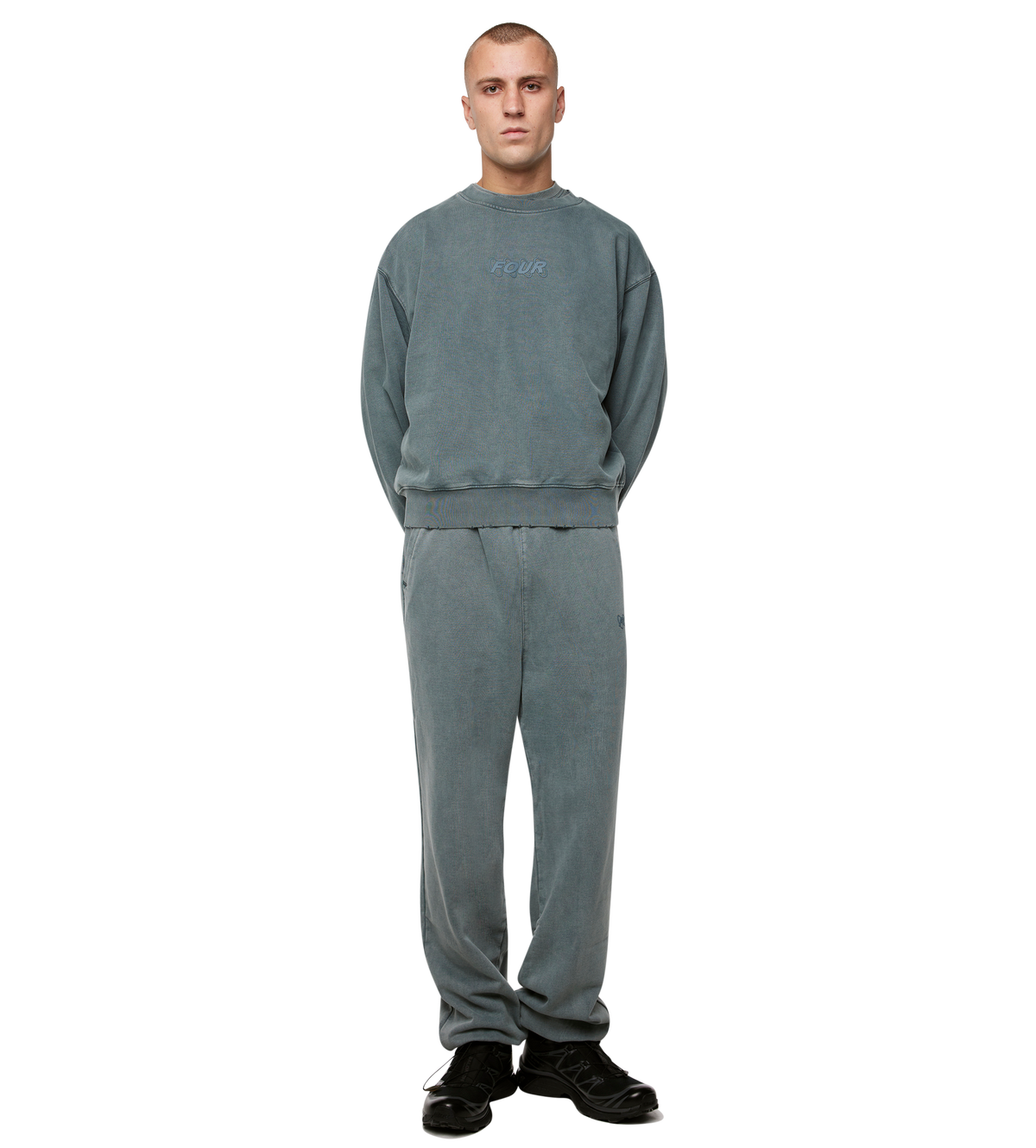 Circles Crewneck Washed Groen