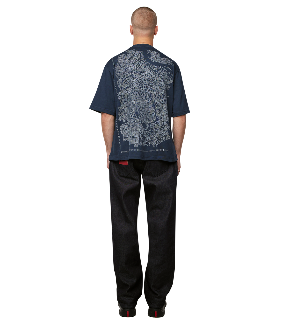 Map Logo Boxy T-Shirt Navy