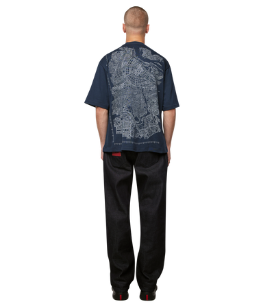 Map Logo Boxy T-Shirt Navy