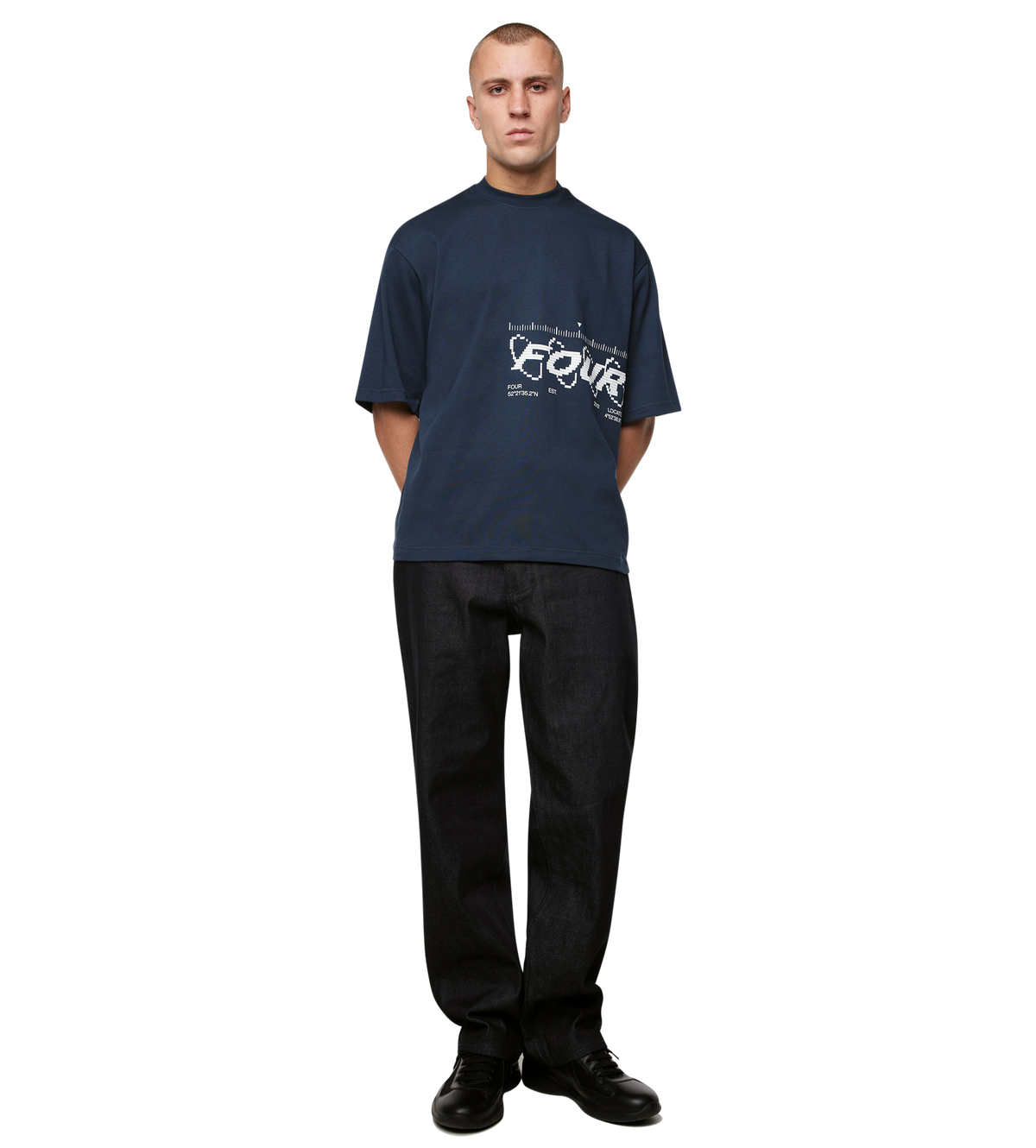 Map Logo Boxy T-Shirt Navy