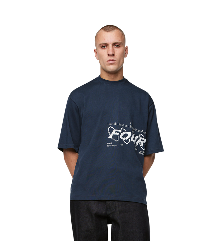 Map Logo Boxy T-Shirt Navy